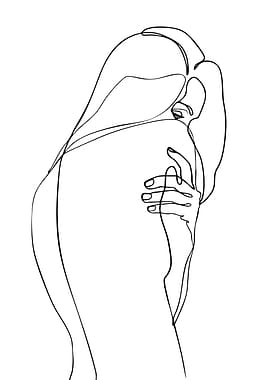 Minimalist Line Art: Woman's Back