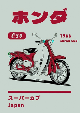 Honda Super Cub 1966 Illustration