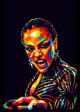 Colorful Geometric Portrait of a Woman