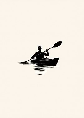 Kayaker Silhouette on Water