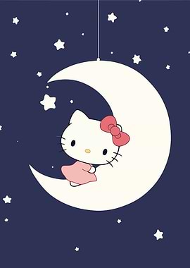 Hello Kitty on the Moon