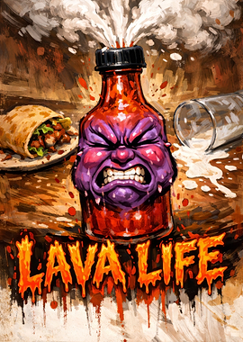 Lava Life Hot Sauce Illustration