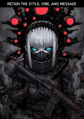 Cyberpunk Warrior Girl with Assault Rifle