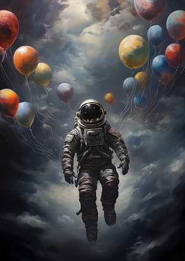 Astronaut with Balloons
