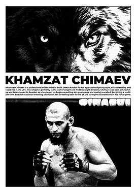 Khamzat Chimaev MMA Fighter Poster