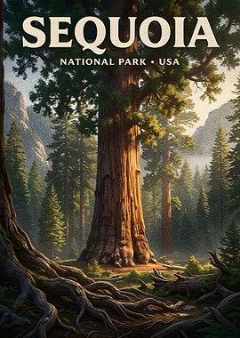 Sequoia National Park Vintage Poster