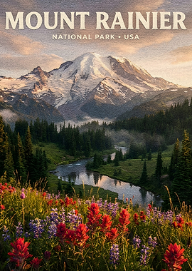 Mount Rainier National Park Poster