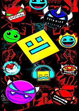 Geometry Dash Character Collage