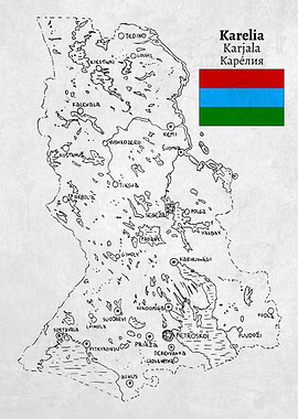 Handdrawn Map of Karelia