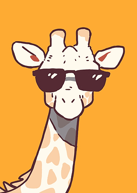 Cool Giraffe with Sunglasses Illustration
