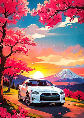 Car with Cherry Blossoms