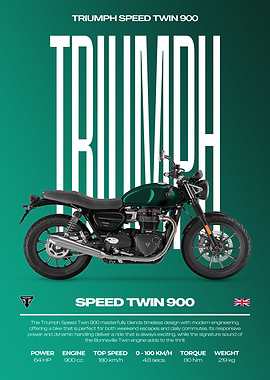 Triumph Speed Twin 900 Motorcycle Poster