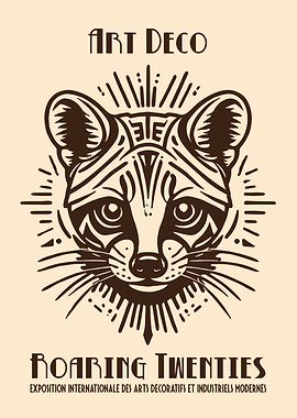 Art Deco Civet Roaring Twenties Poster