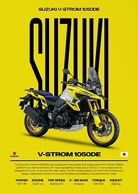 Suzuki V-Strom 1050DE Motorcycle Poster