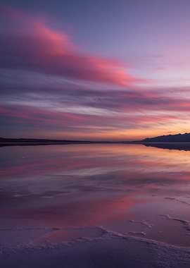Salt Flats Sunset Reflection