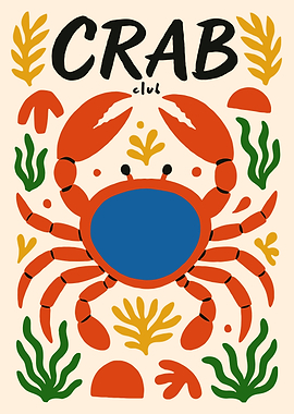 Crab Club Graphic Art Print
