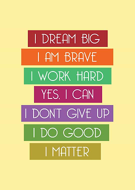 Inspirational Affirmations on Colorful Blocks