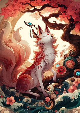 Nine-Tailed Fox in Japanese Style
