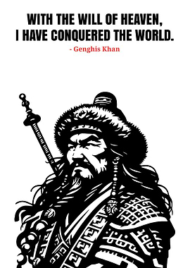 Genghis Khan Quote Black and White