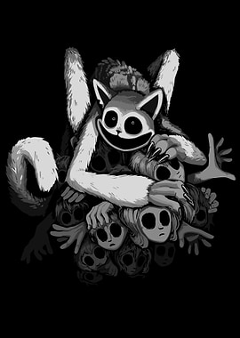 Creepy Cat Monster with Human Faces