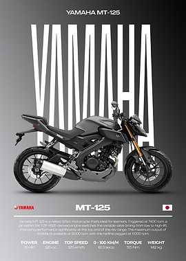 Yamaha MT-125 Motorcycle Poster