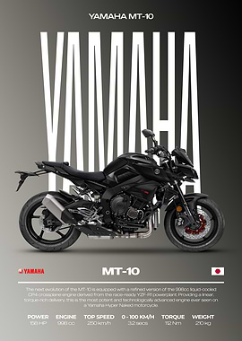 Yamaha MT-10 Motorcycle Poster