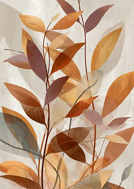 Abstract Autumn Leaves Painting