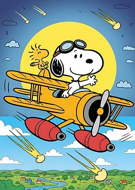 Snoopy Flying Ace with Woodstock