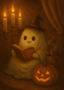Cozy Ghost Reading Books
