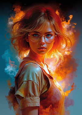 Portrait of a girl with glasses