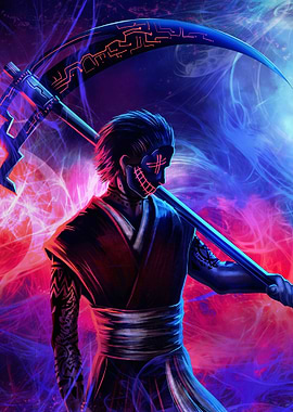 Cyberpunk Grim Reaper Digital Art