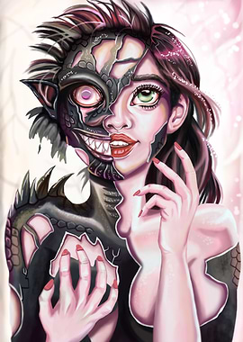 Half Human, Half Monster Portrait