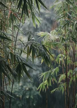 Bamboo in the rain
