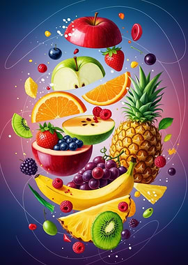 Colorful Fruit Explosion
