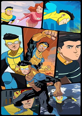 Invincible Comic Book Panel Collage
