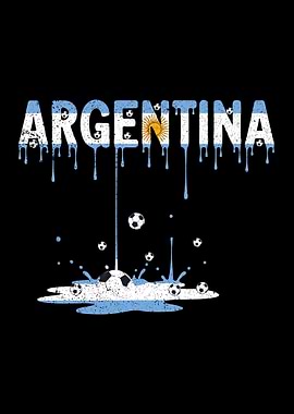 Cute Argentina Soccer Flag Football Dripping Art