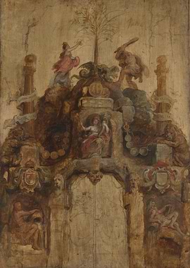 Allegorical Painting with Figures and Symbols
