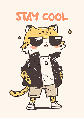 Cool Leopard Cartoon Character Illustration