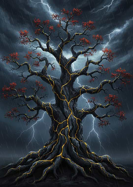 Kintsugi Tree in Storm