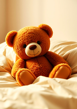 Teddy Bear on Bed