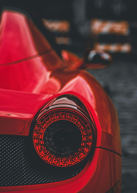Red Sports Car Tail Light Detail