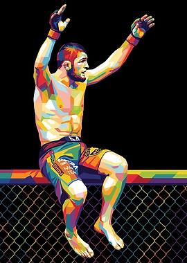 Khabib Nurmagomedov Colorful Pop Art