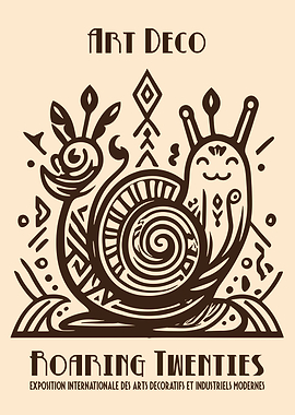 Art Deco Roaring Twenties Snail Poster