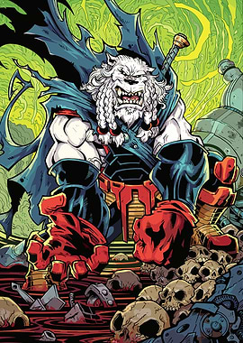 Fearsome anthropomorphic bear warrior illustration