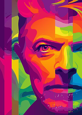 David Bowie Colorful Pop Art Portrait