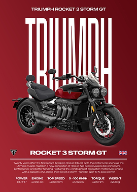 Triumph Rocket 3 Storm GT Motorcycle Poster