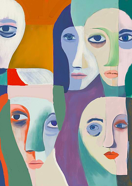 Abstract Faces Painting