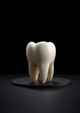 Isolated 3D Tooth Model on Black Background