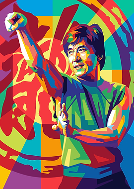 Jackie Chan Colorful Pop Art Portrait