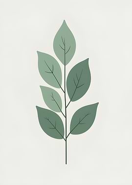 Minimalist Green Leaf Illustration